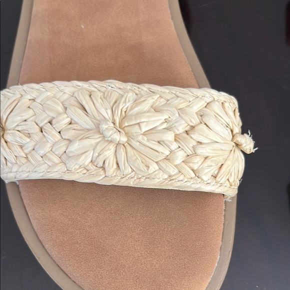 Steve Madden Cream and Brown Flat Sandals with Ankle Strap - Picture 3 of 10
